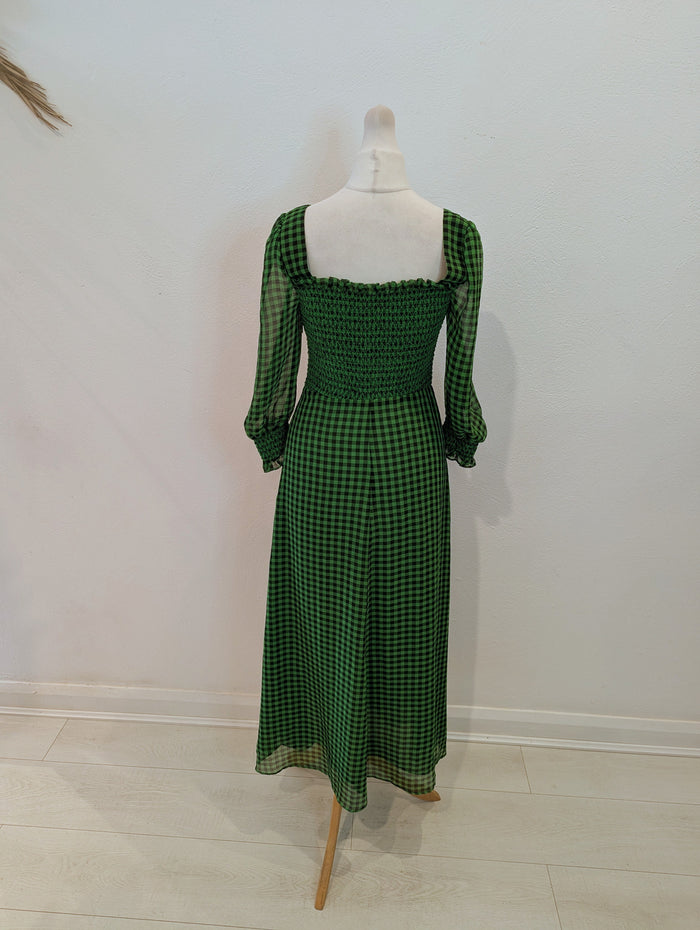 Whistles Green Gingham Dress 6