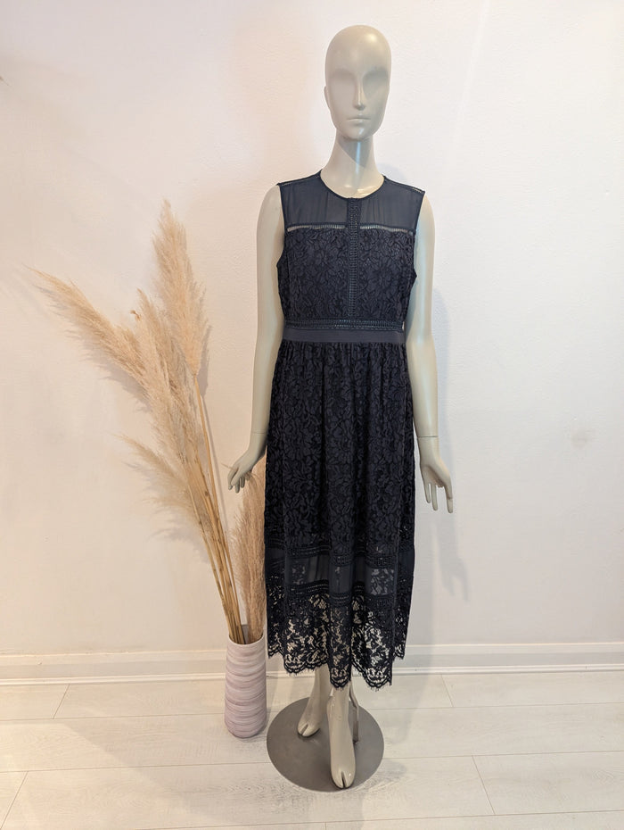 Whistles Navy Lace Dress 14
