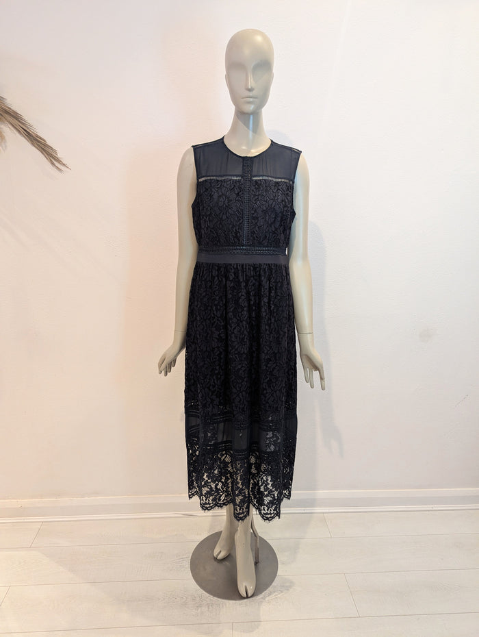 Whistles Navy Lace Dress 14