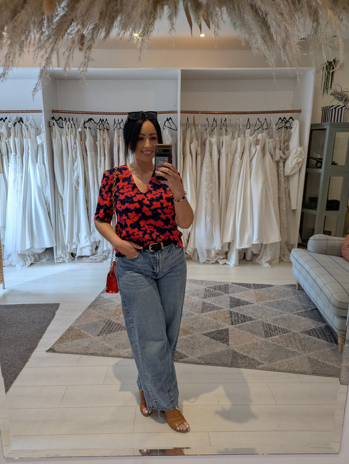 Whistles Navy/Orange Top 12