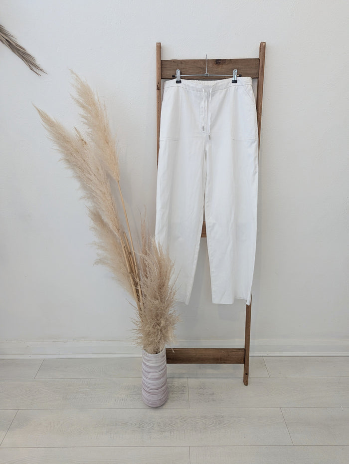 Whistles White linen Blend Trousers 14