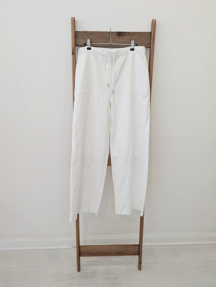 Whistles White linen Blend Trousers 14