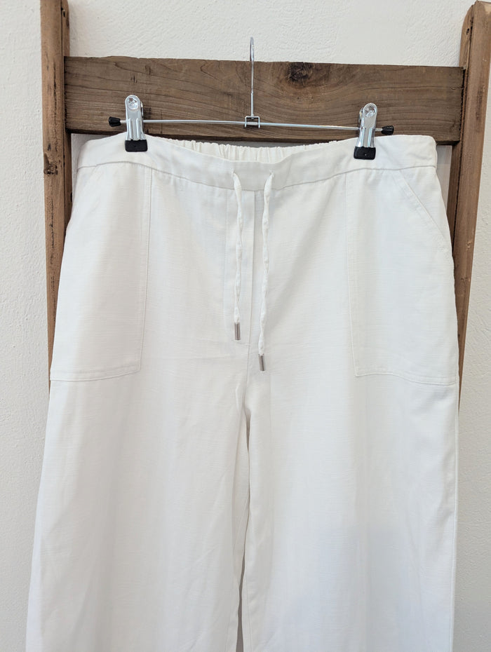 Whistles White linen Blend Trousers 14
