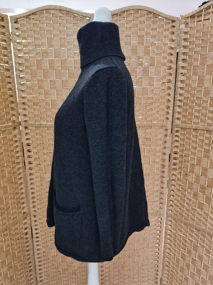 White Label Charcoal Roll Neck Jumper 10