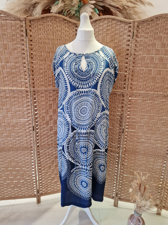White Stuff Blue print Kaftan Tunic New 16