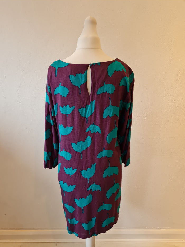 White Stuff Purple& Green Dress Size 16 New (RRP £55)