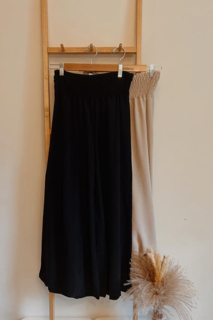 Wide Leg Palazzo Trousers Black
