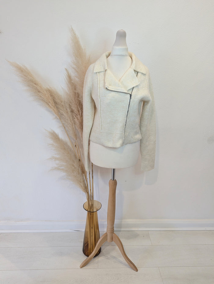 William Rast Cream Cropped Knit Small