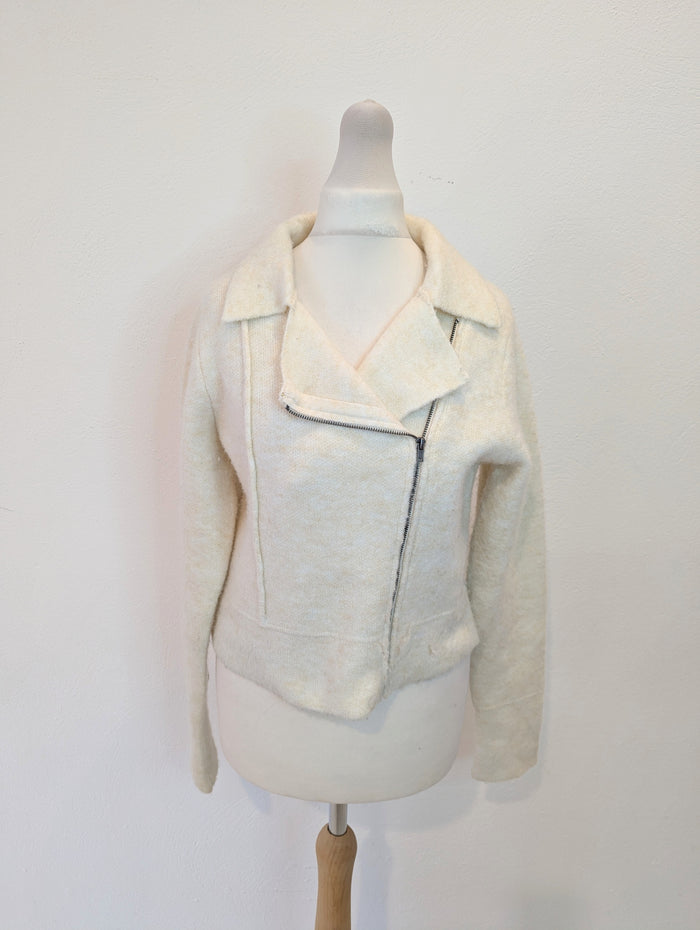 William Rast Cream Cropped Knit Small