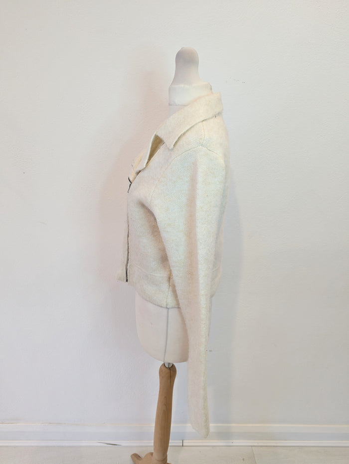 William Rast Cream Cropped Knit Small