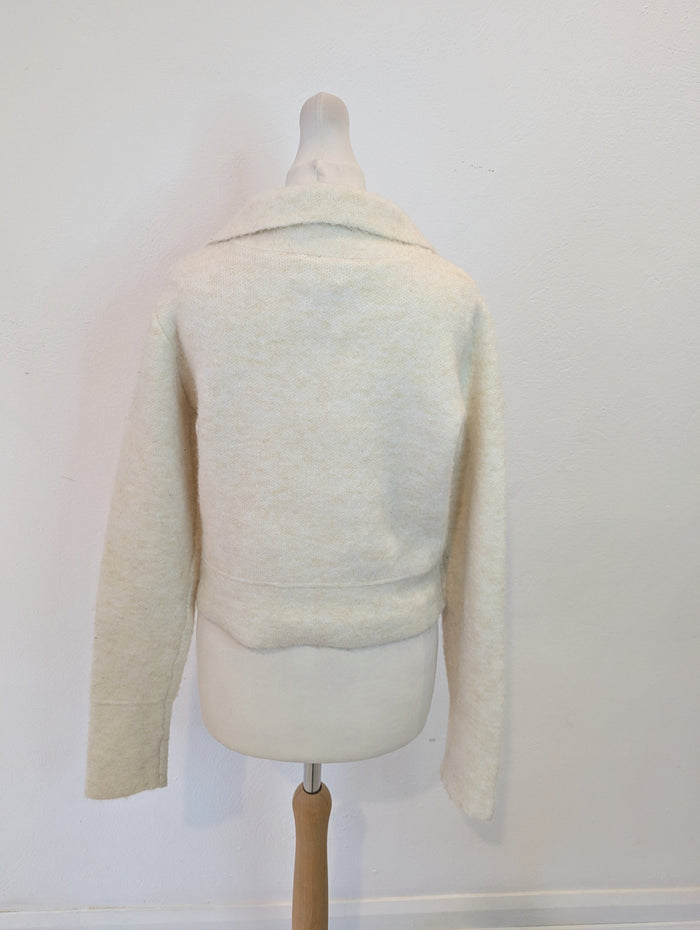 William Rast Cream Cropped Knit Small