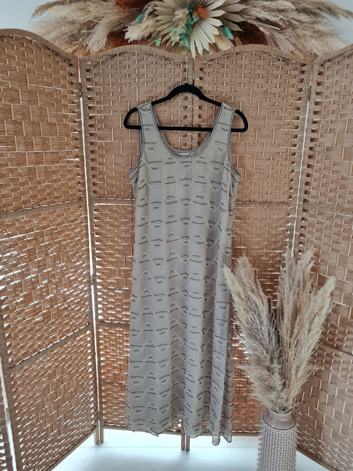 Windsmoor Taupe beaded Dress 14 New RRP £229
