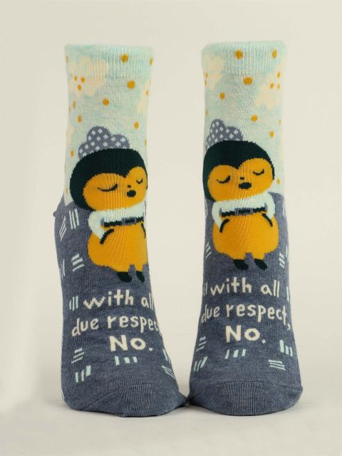 With All  Due Respect, No W-Ankle Socks BLUEQ