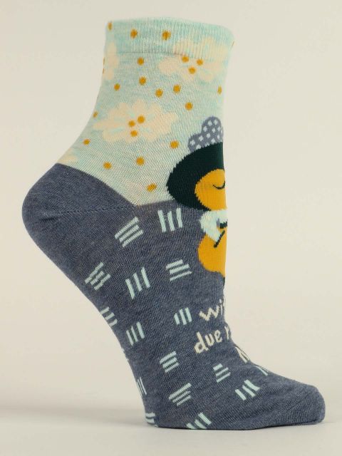 With All  Due Respect, No W-Ankle Socks BLUEQ