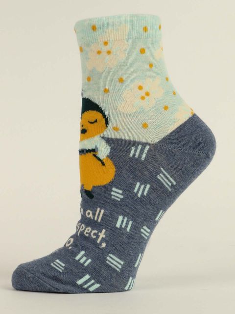 With All  Due Respect, No W-Ankle Socks BLUEQ
