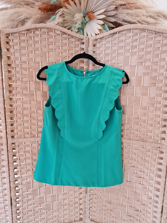 Wolf & Whistle Green Zip Top Size 10