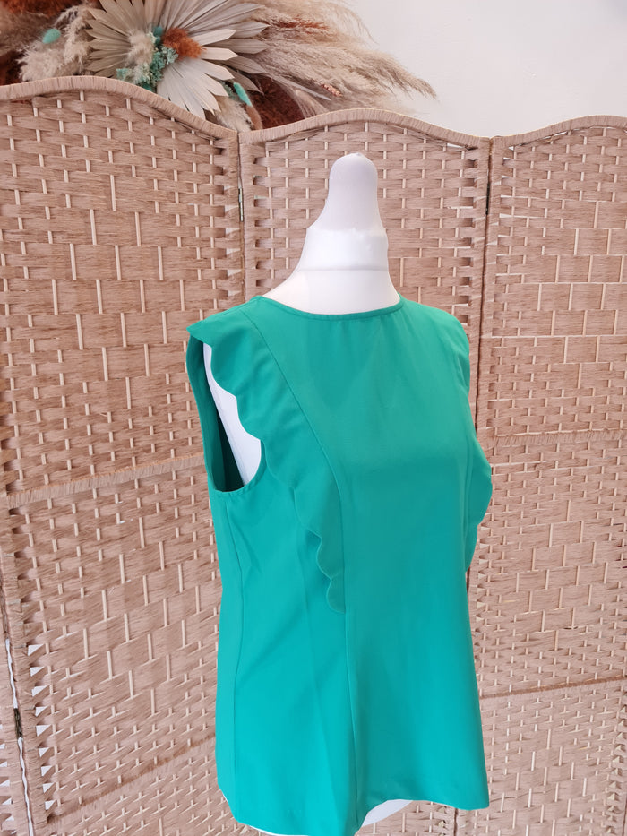 Wolf & Whistle Green Zip Top Size 10