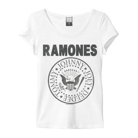Ramones Logo Amplified White Women's T-shirt