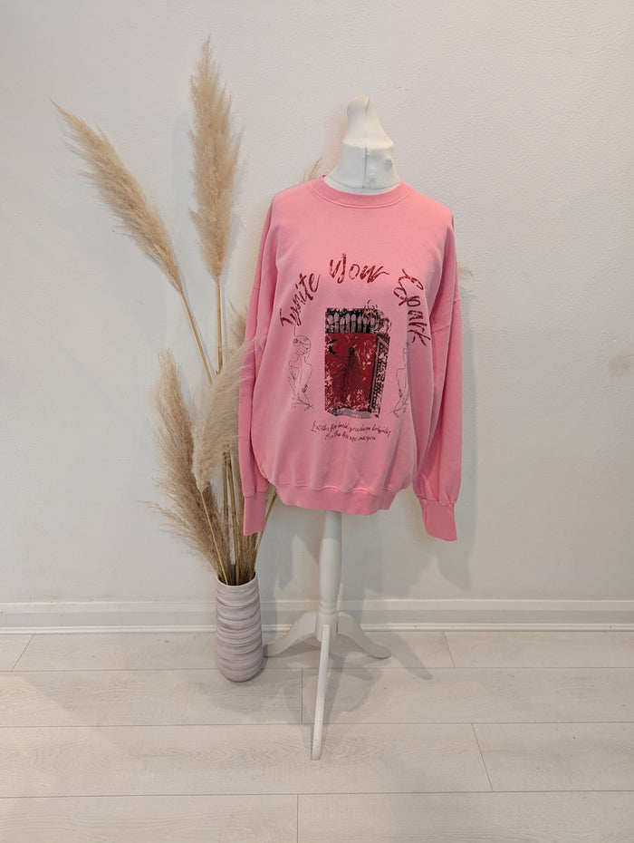 Wonder Cru Pink Printed Jumper S RRP £81