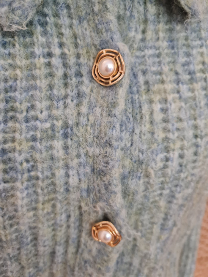Yas Aqua Cropped Cardigan XS