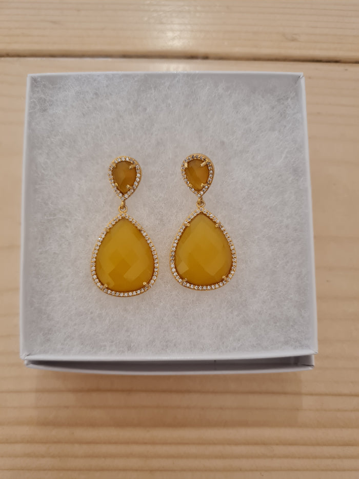 Yellow drop earrings