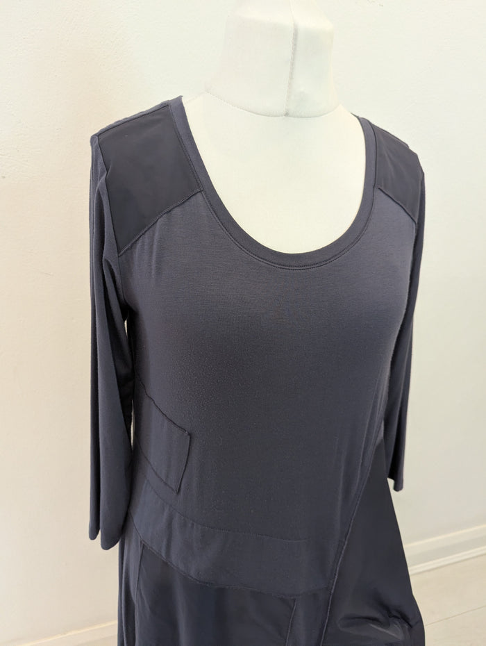 YONG Kim Grey Mixed maxi Dress L