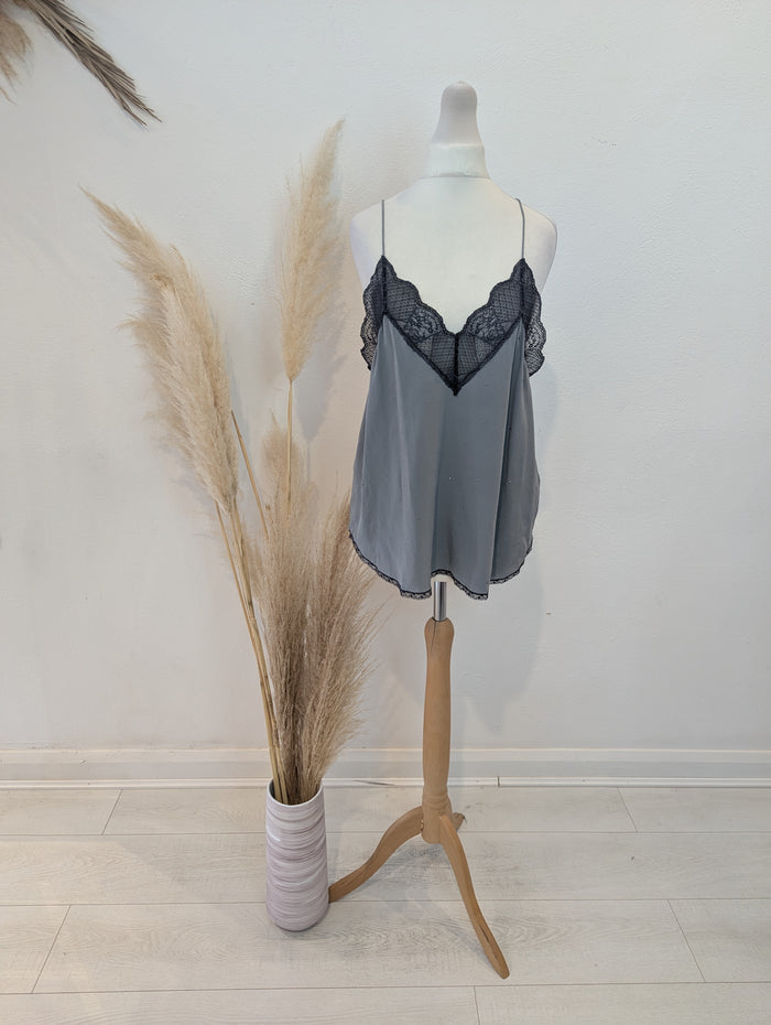 Zadig & Voltaire Grey Christy Silk Cami M