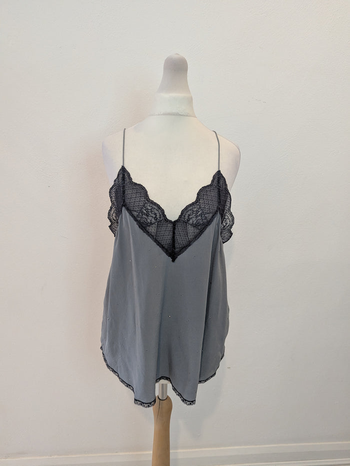 Zadig & Voltaire Grey Christy Silk Cami M