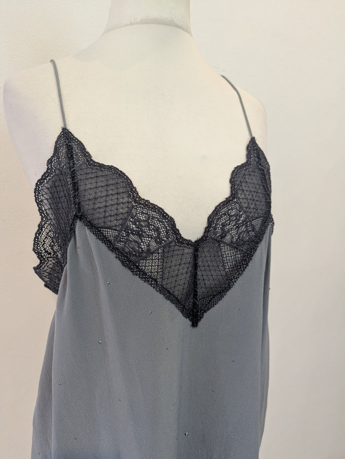 Zadig & Voltaire Grey Christy Silk Cami M