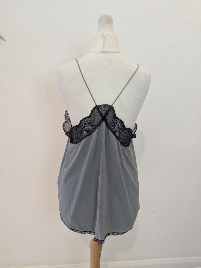 Zadig & Voltaire Grey Christy Silk Cami M