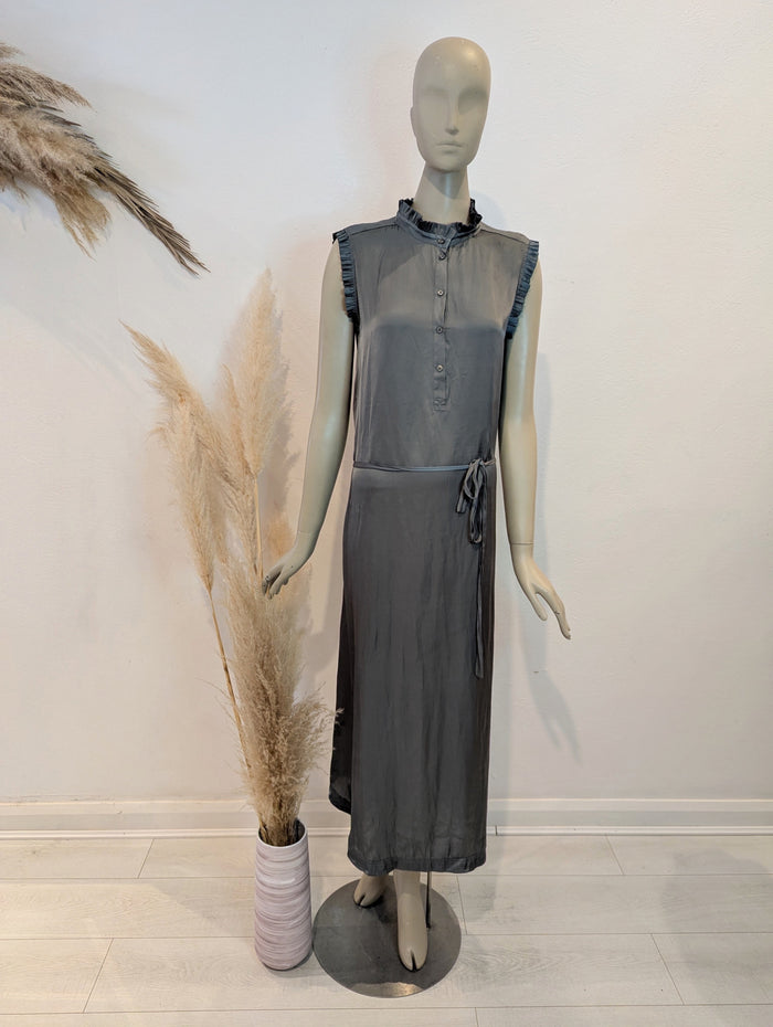 Zadig & Voltaire Grey Raos Satin Maxi L