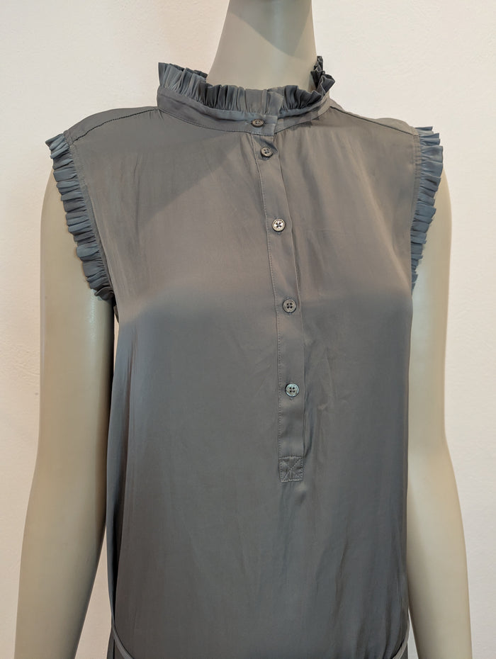 Zadig & Voltaire Grey Raos Satin Maxi L