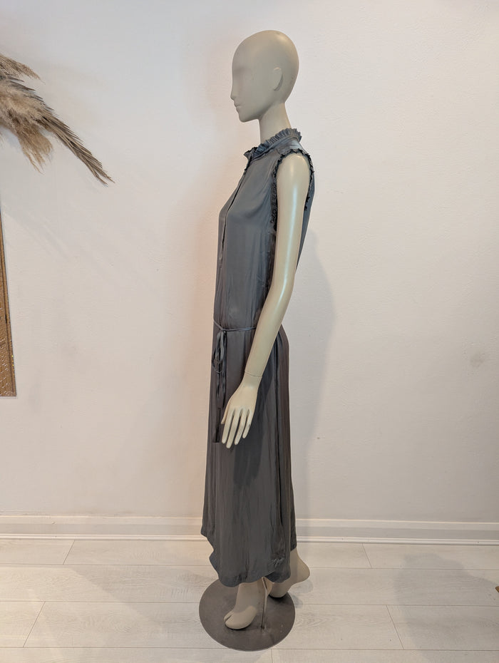 Zadig & Voltaire Grey Raos Satin Maxi L