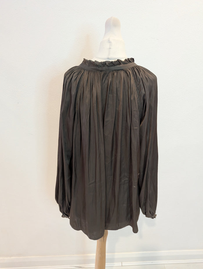 Zadig & Voltaire Khaki Satin Top S