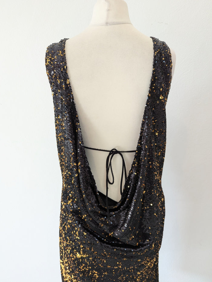 Zara Backless sequin Dess M