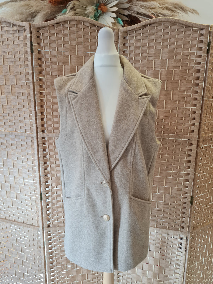 Zara Beige Gilet XS