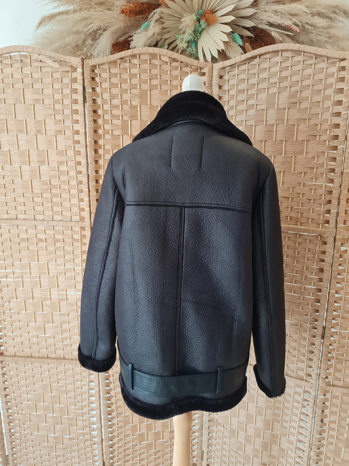 Zara Black Aviator Jacket Size Small
