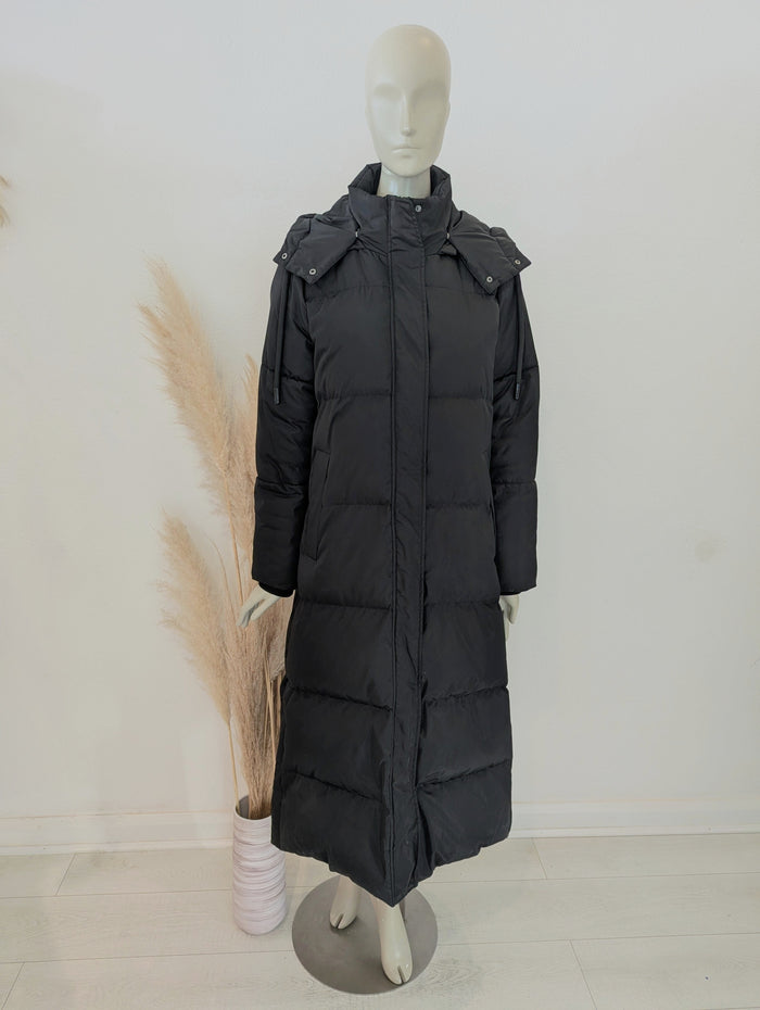 Zara Black Down Filled Puffa Coat L