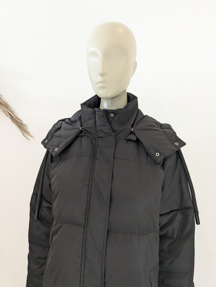 Zara Black Down Filled Puffa Coat L