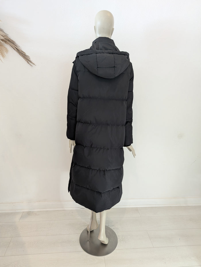 Zara Black Down Filled Puffa Coat L