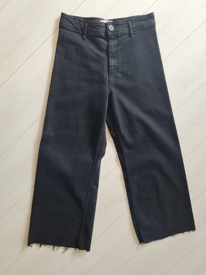 Zara black flared jeans 42