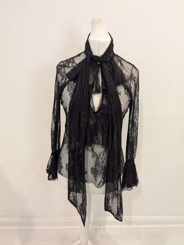 Zara Black lace Top M
