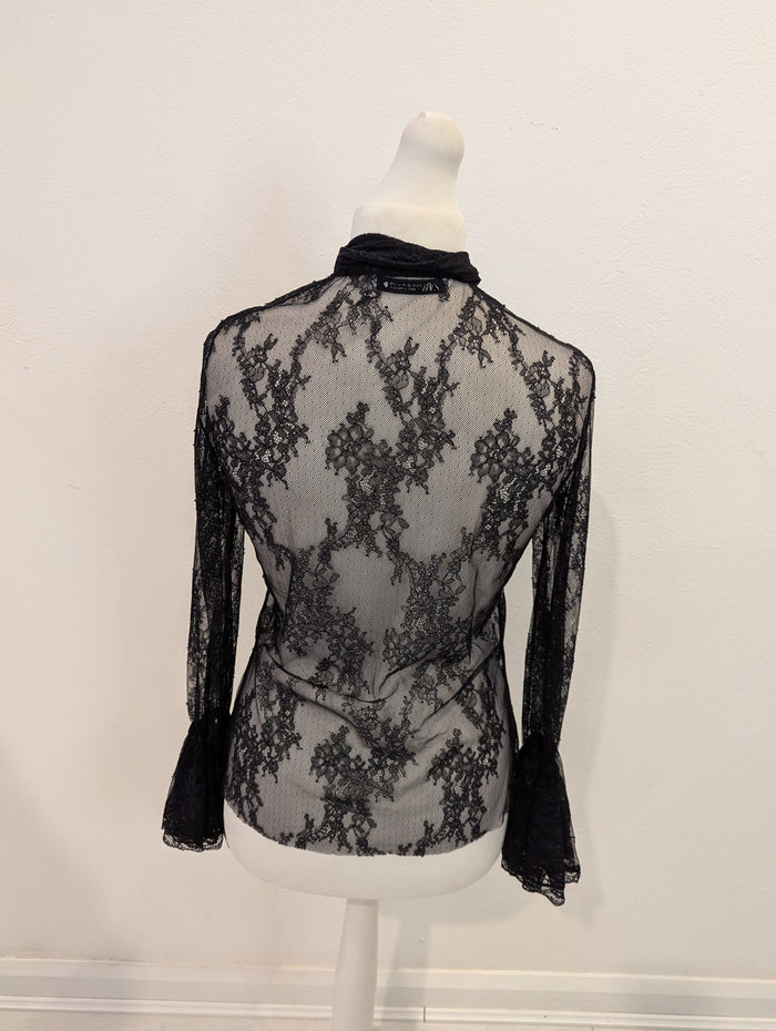 Zara Black lace Top M