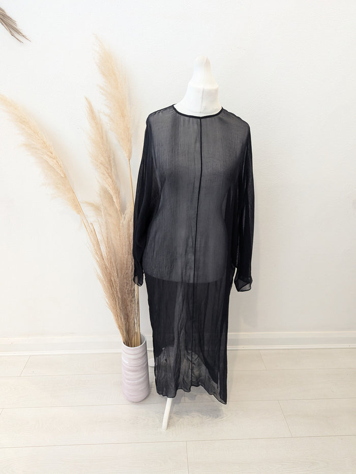 Zara black sheer coverup L NWT RRP £49.99