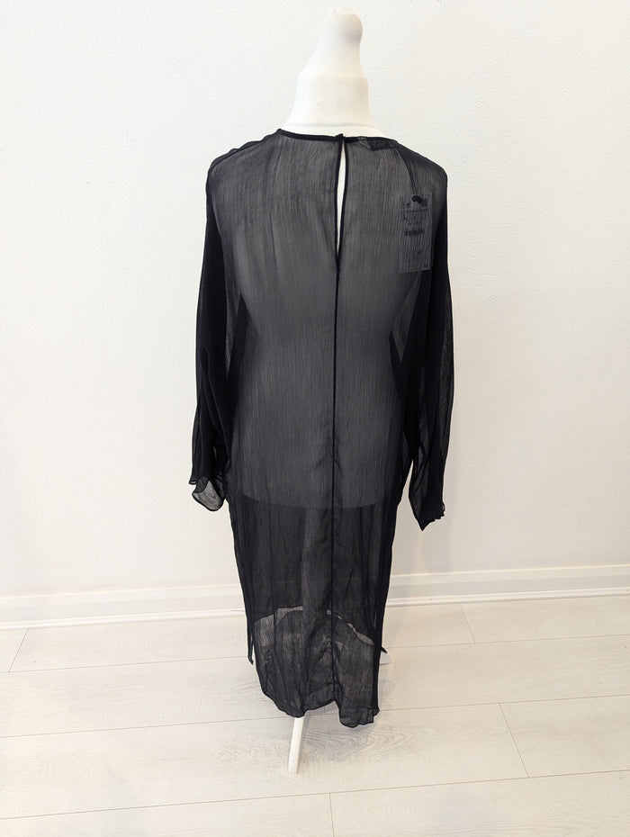 Zara black sheer coverup L NWT RRP £49.99