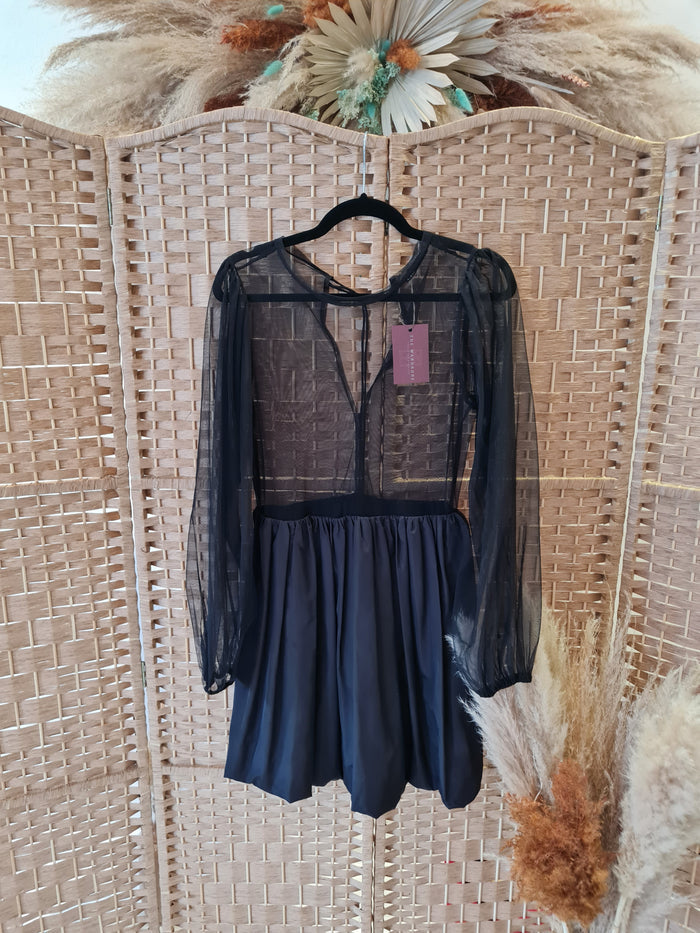 Zara Black Sheer top dress Size M