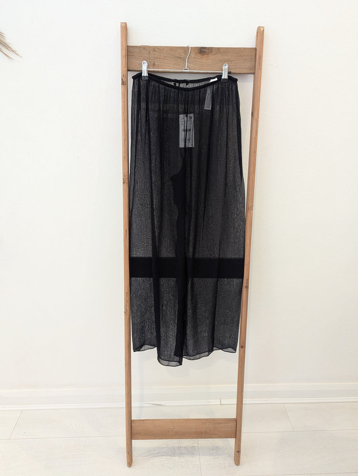 Zara black sheer trousers L NWT RRP £29.99