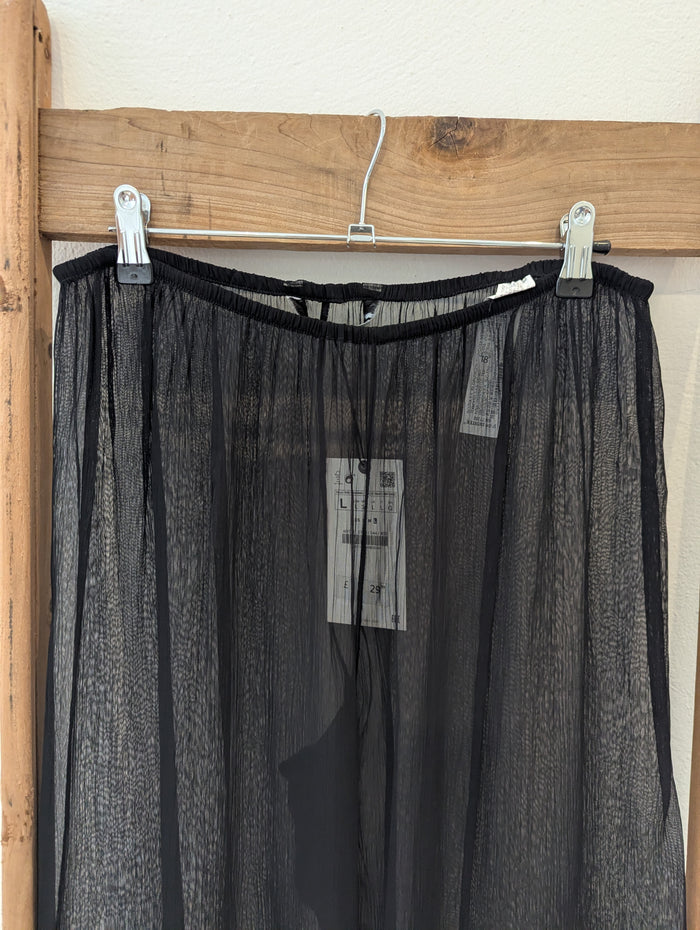 Zara black sheer trousers L NWT RRP £29.99