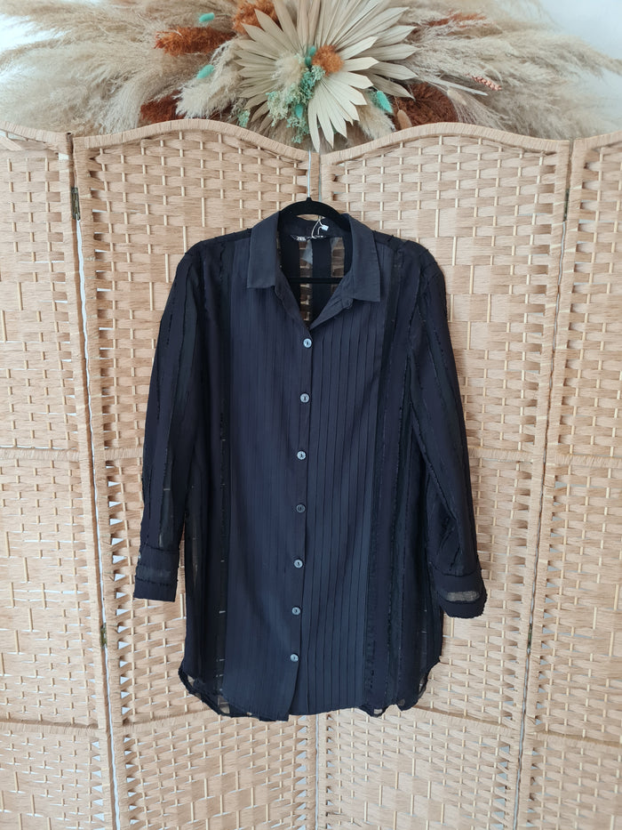Zara Black Stripe Shirt  L