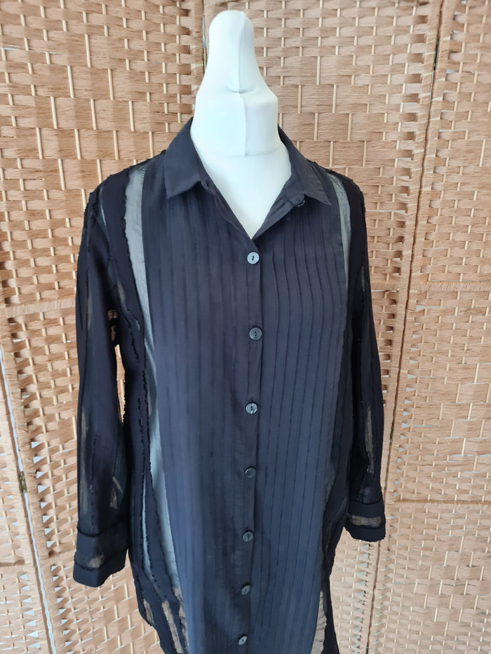 Zara Black Stripe Shirt  L